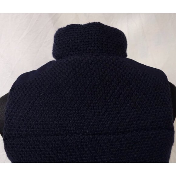 Telluride Clothing Co Small Blue Cable Knit Wool Blend Full Zip Lined Heavy Vest - Picture 7 of 15